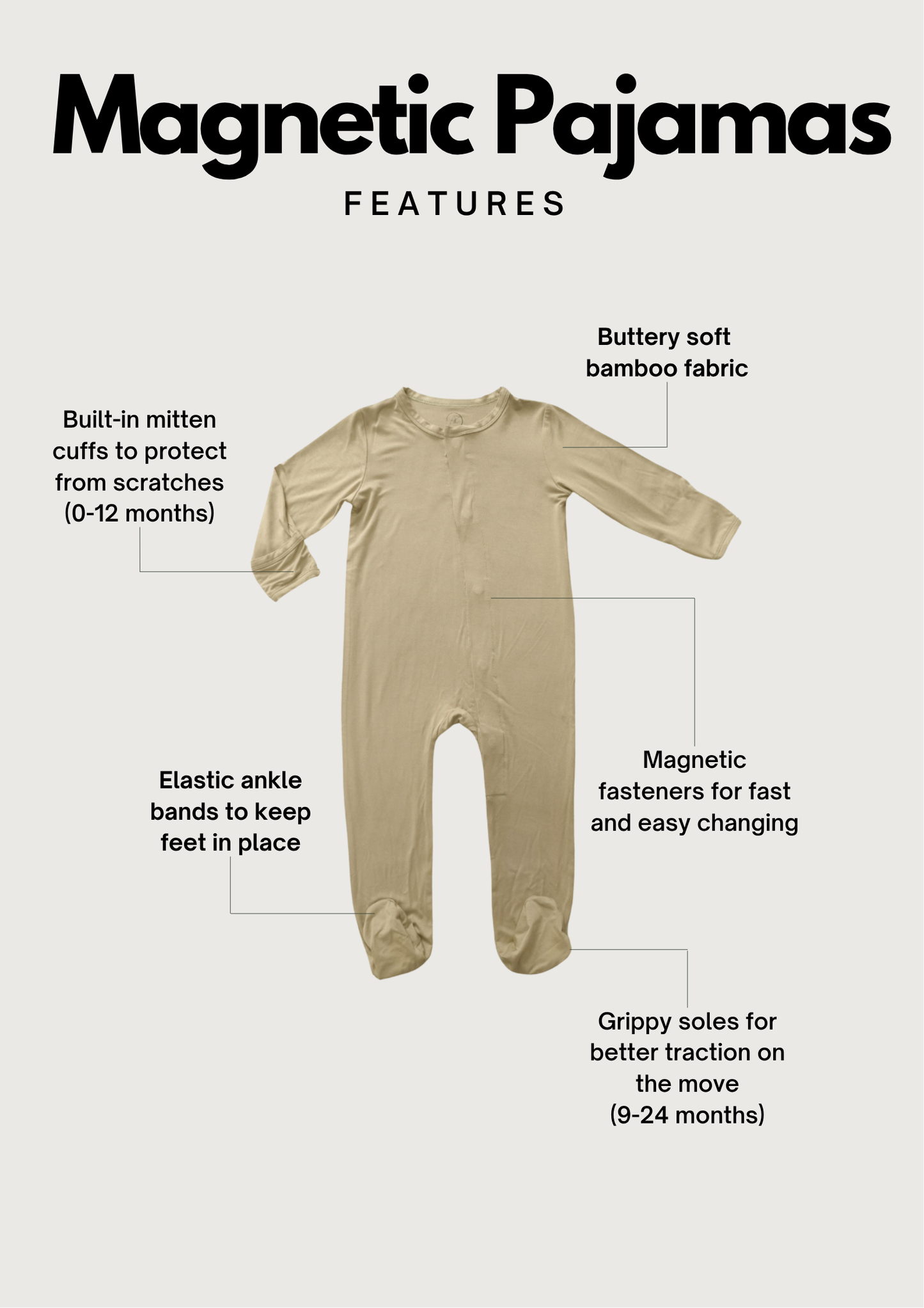 Bamboo Magnetic Pajamas- Baker